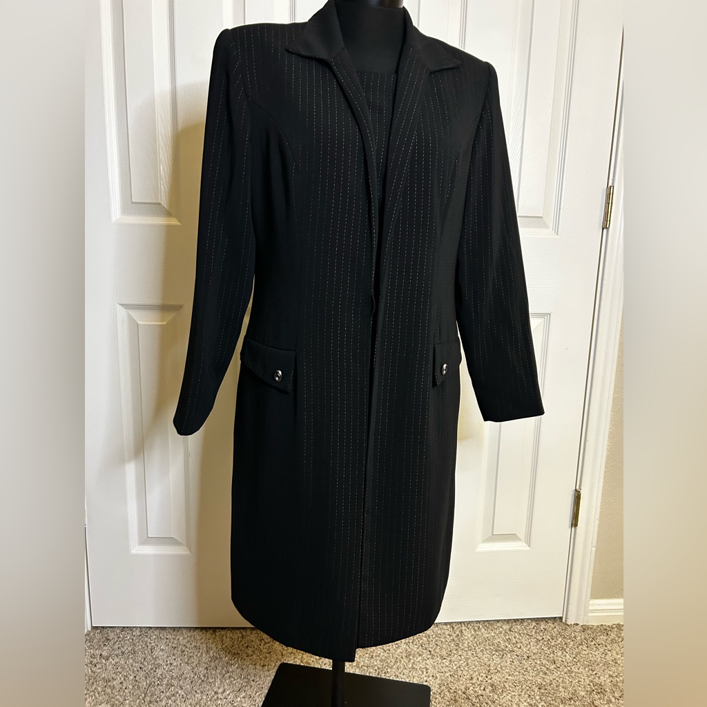 Jackie K.Vintage Pinstripe Coat & Matching Dress Suit. 1112. Serial # 538-2x